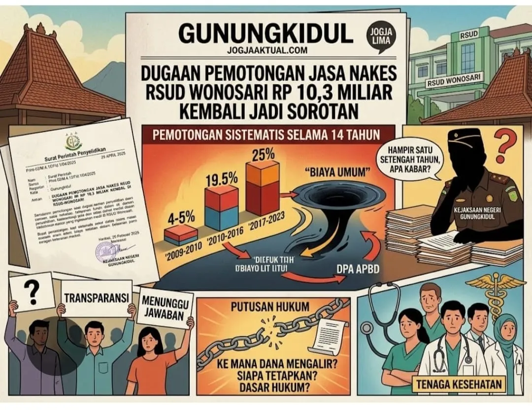 Dugaan Pemotongan Jasa Pelayanan Rp10,3 Miliar di RSUD Wonosari Diselidiki Kejaksaan