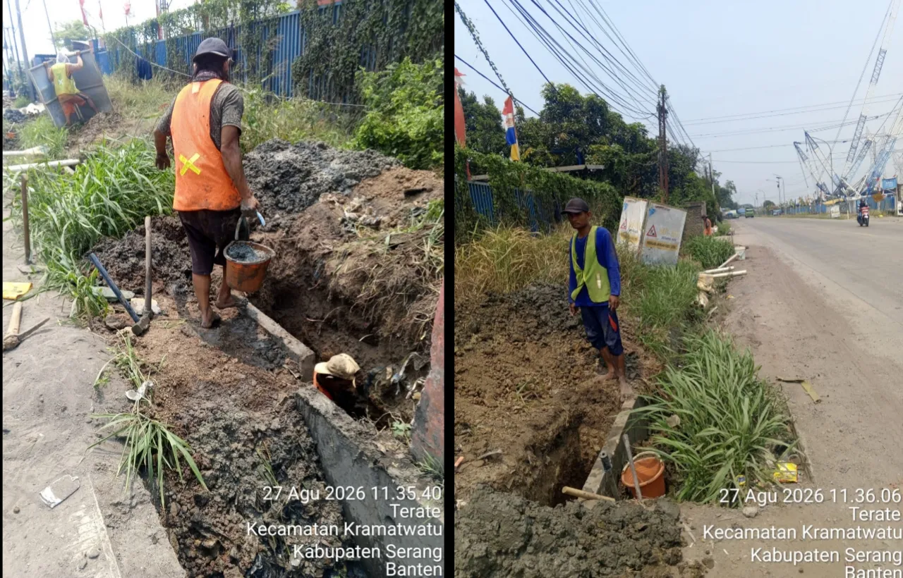 SKTM 20 kV di Cibeber Cilegon Disorot, Izin, K3 dan Dugaan Aliran Air ke Jalan Dipertanyakan