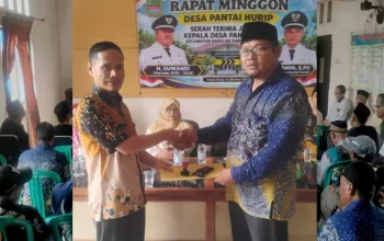 Pemdes Pantai Hurip Gelar Rapat Minggon dan Sertijab Pj Kepala Desa